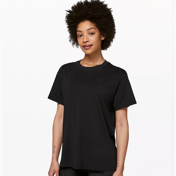 lululemon athletica Tops - 🌟HostPick🌟Lululemon Black All Yours Cotton Tee - size 12